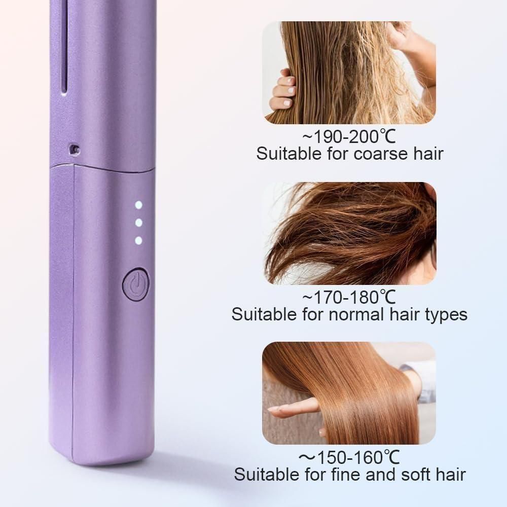 Portable Mini Hair Straightener for Women – Cordless, Rechargeable, Pocket-Size Hot Comb | COD Available